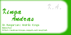 kinga andras business card