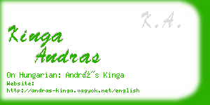 kinga andras business card